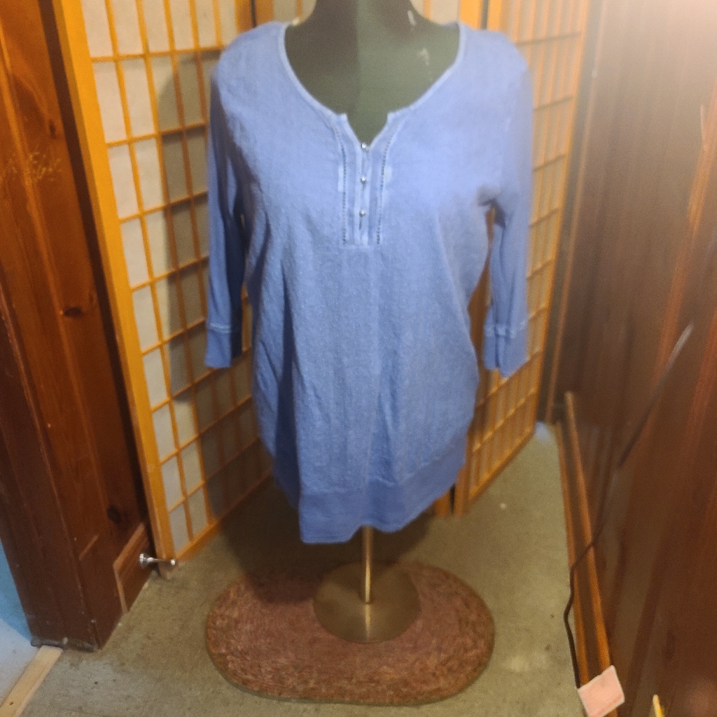 Oura Textured Blue Cotton Garment Oura Textured Blue Cotton Garment